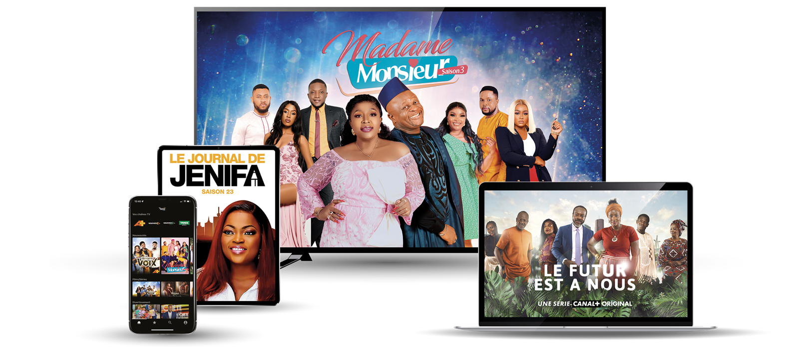 My Bouquet Africain OTT experience across web and mobile screens