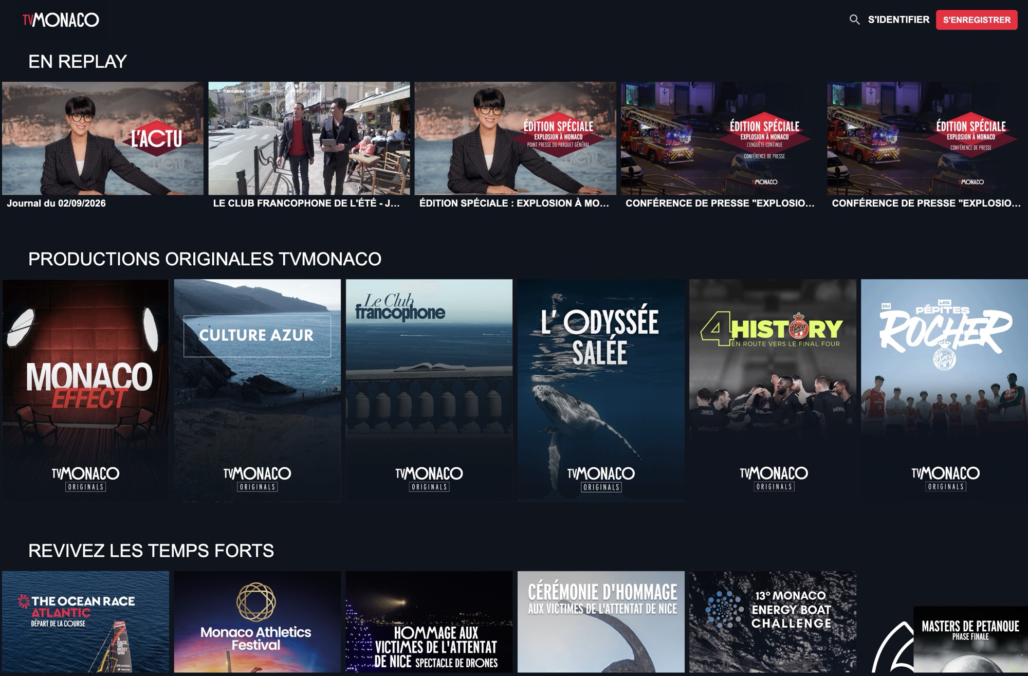 TVMonaco branded streaming experience